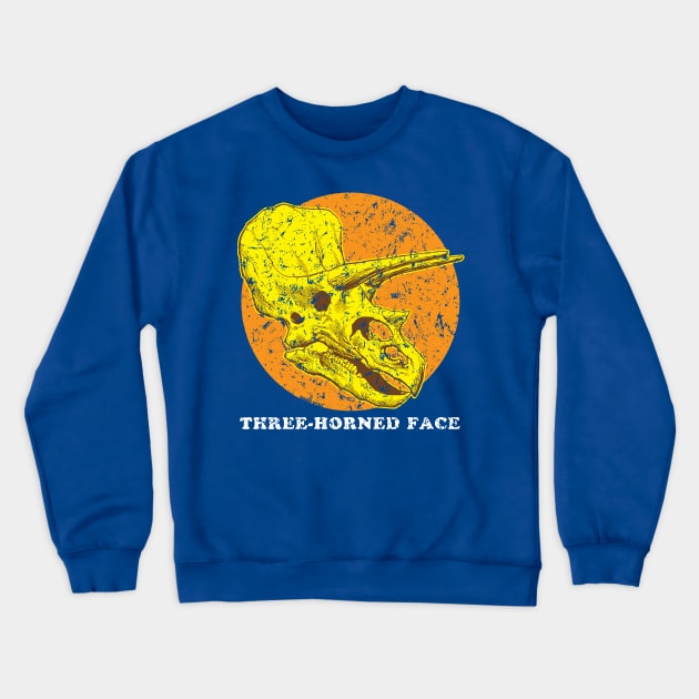 THREE-HORNED FACE Crewneck Sweatshirt by Shamus_Beyale